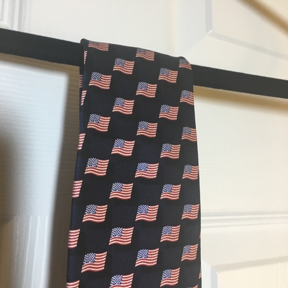 Stonehenge Flag Patterned 100% Silk Tie.  U.S.A.